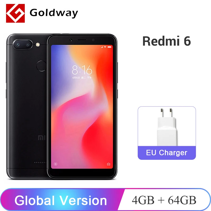 Xiaomi Redmi 6 смартфон с 5 5-дюймовым дисплеем восьмиядерным процессором Helio P22 ОЗУ 4 Гб