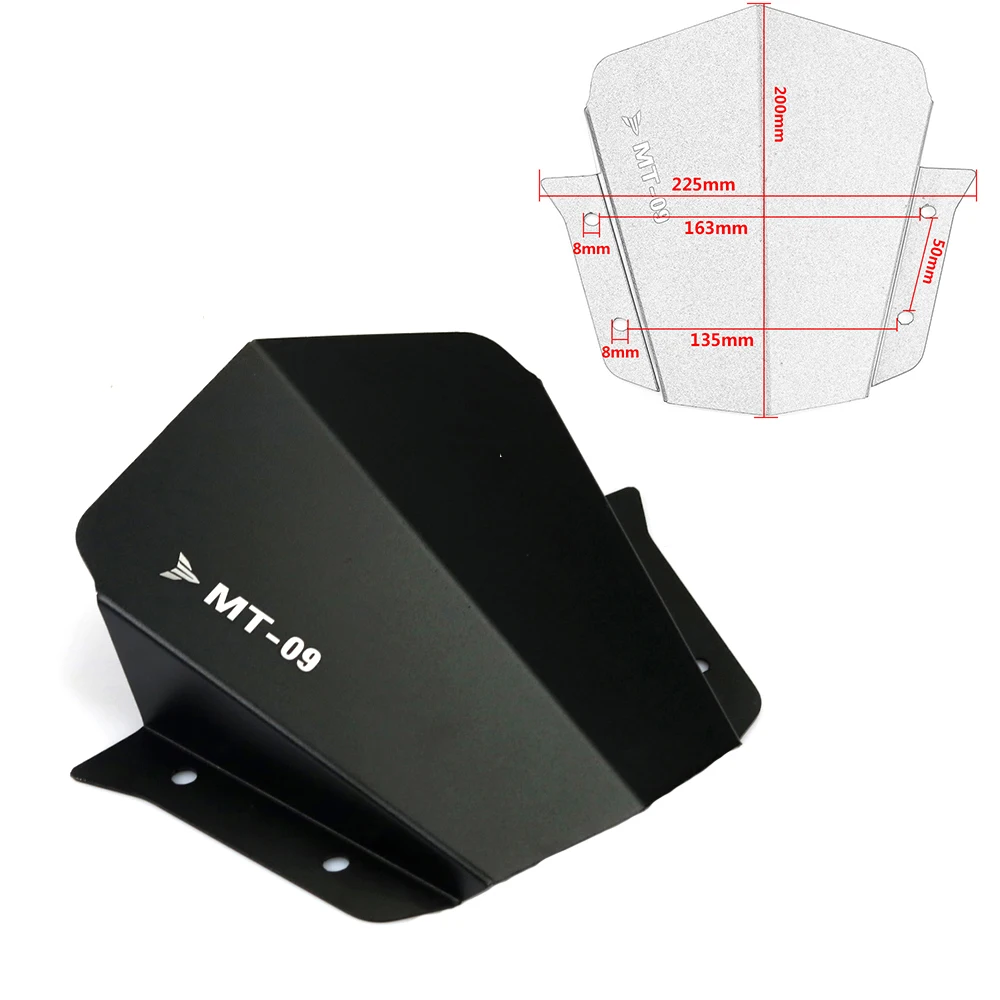 

Motorcycle Windshield For YAMAHA MT09 MT-09 FZ-09 2013 2014 2015 2016 2017 Motorbike Wind Deflector Windscreen Aluminum