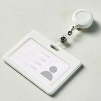 white horizontal vertical work card holder with badge reel access card case company staff medical workers employees card sleeve
