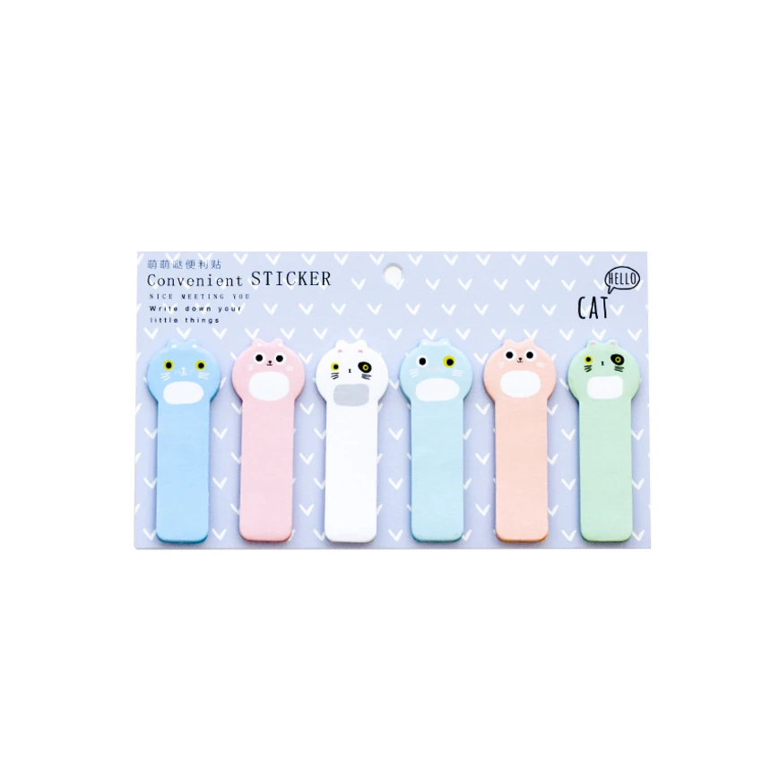1 упак./лот Kawaii cat memo pad Cute Bule Pink White kitties stick marker Nice paper Мультяшные стикеры