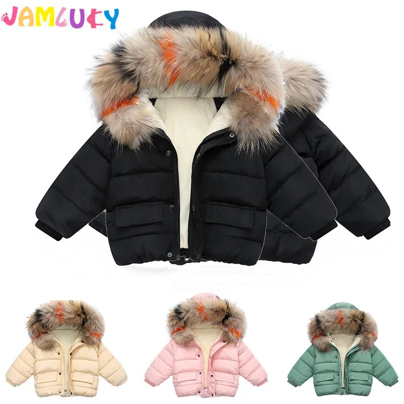 Зимнее Детское пальто плотная теплая куртка для маленьких мальчиков и девочек