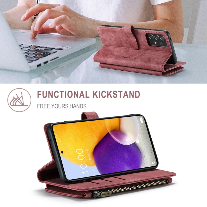 Luxury Wallet PU Leather Case For Samsung Galaxy A52 A72 A32 A22 A12 A51 A71 4G S20 S21 FE S8 S10 S22 Plus Note10 20 Ultra Cover