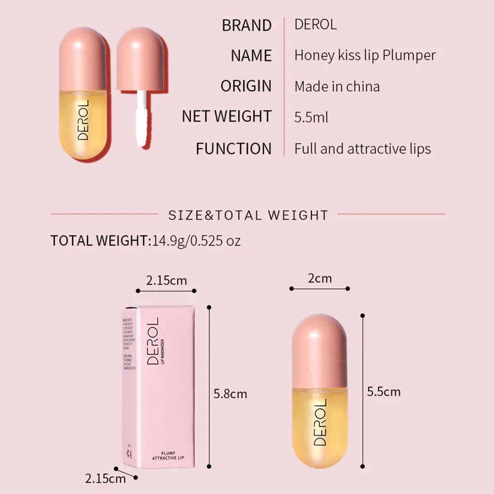 

DEROL Instant Volumising Lip Enhancer Plumper Brighten Lip Color Reduce Lip Fine Lines Mask Moisturizing Lip Plumper Care