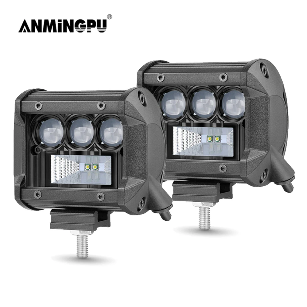 

ANMINGPU 4 7 12 Inch 12V 24V Spot LED Light Bar Off-Road 50W 100W 200W LED Work Light for Truck Boat Tractor Car External Light