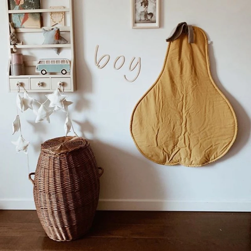 

Хлопковый коврик для ползания для новорожденных, одеяло в форме груши, игровой коврик для ползания, детский декоративный коврик для детской...