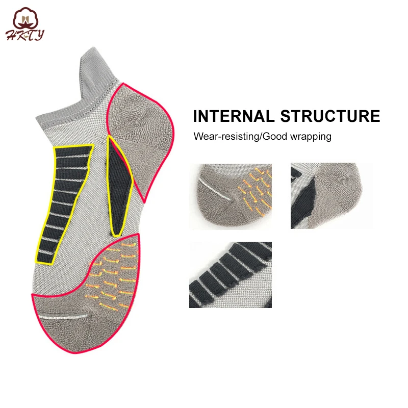 Brand Men's sports socks Cotton Cushion On Show Running Socks Wicking Cycling Ankle Sports Factory direct sales | Мужская одежда