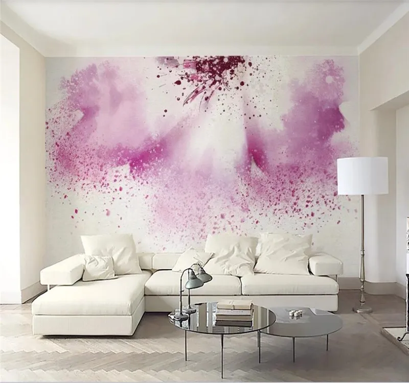 Большой домашний декор на заказ Настенные обои розовый фиолетовый креативная