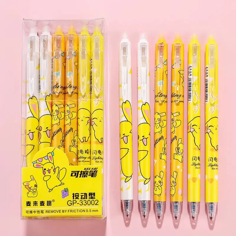 

6 PCS/set 0.5mm Kawaii Japanese Erasable Pen Washable Handle Blue Ink Writing Gel Pen School Supplies Student Stationery