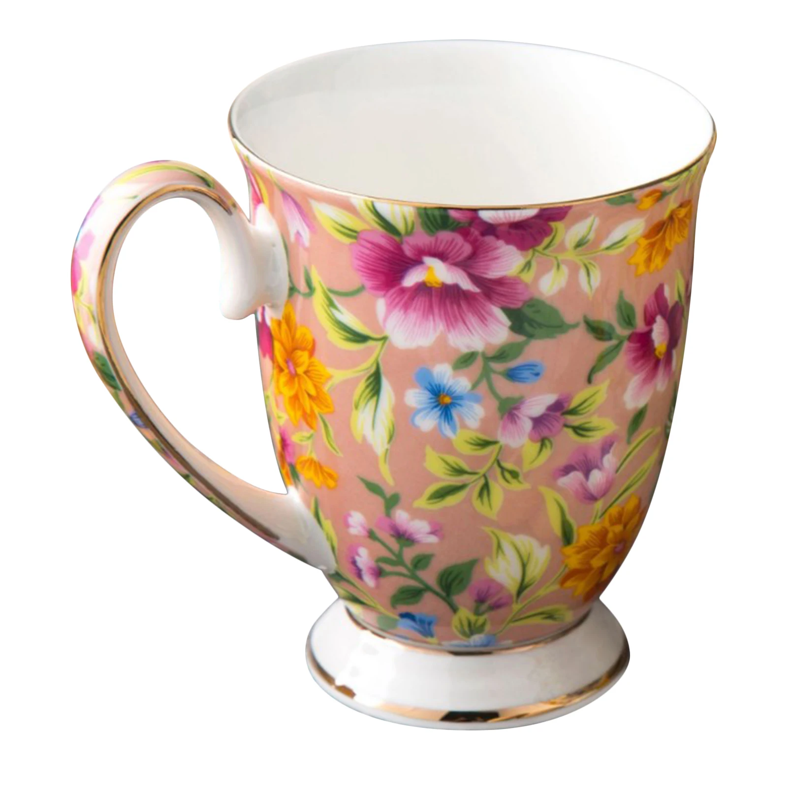 

Floral Coffee Tea Mugs With Handle Ceramic Portable Breakfast Water Cup For Drinks Dessert Breakfast Milk Cup Handle Drinkware