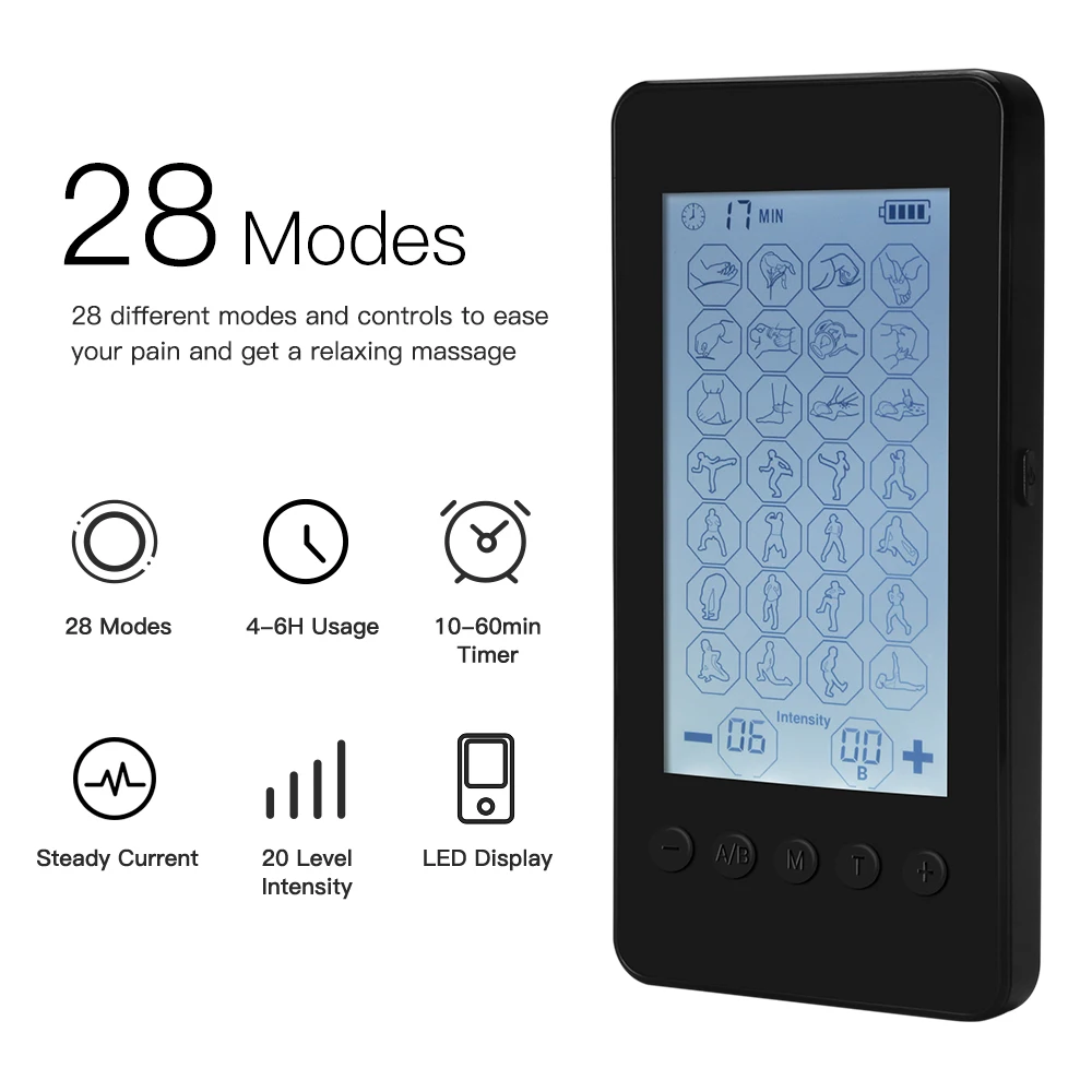 Устройство для стимуляции мышц с электродными подушечками 28