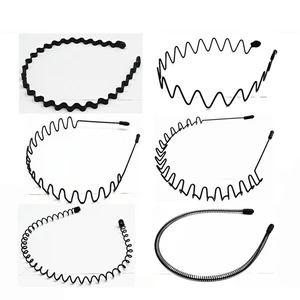 Повязка на голову Imixlot унисекс, Классическая, Спортивная, черная, с волнами, аксессуары для волос, инструменты для укладки