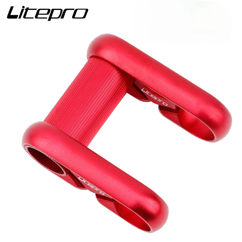 

Litepro Bicycle Horizontal Handlebar Double Stem 25.4MM Folding Bike Full Hollow Ultralight 412 SP8 Modified Aluminum Alloy