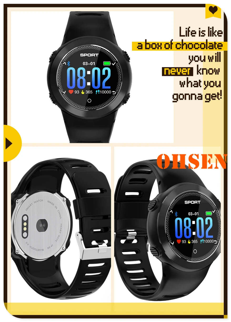 OHSEN мужские s часы Топ бренд класса люкс Bluetooth/Smart/спортивные часы мужские спортивные наручные часы мужские Reloj Hombre мониторинг сердечного ритма