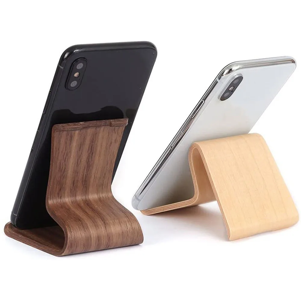 

Universal Lazy Holder Wooden Walnut Birch Mobile Phone Stand Holder Tablets Keeper for Smart Phone