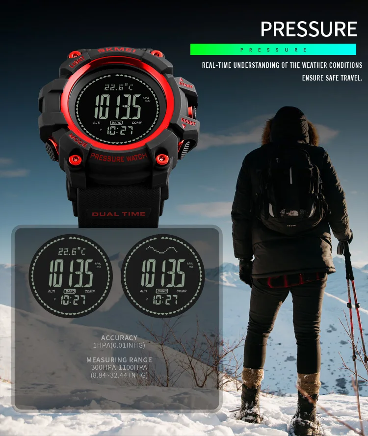 

SKMEI Men's Sports Watches S SHOCK Military Compass Pedometer Calories Men Watch Digital Waterproof Electronic Wristwatches Male