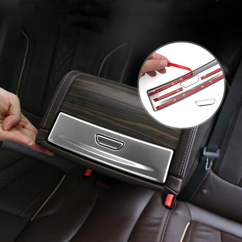 

Car Rear Armrest Box Decorative Sequin For BMW 5 Series G30 2018-2020 Stainless Steel Interior Styling Accessories