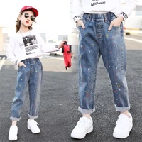 new chaming baby spring autumn jeans pants for boys girls children kids trousers clothing high quality teenagers 2021