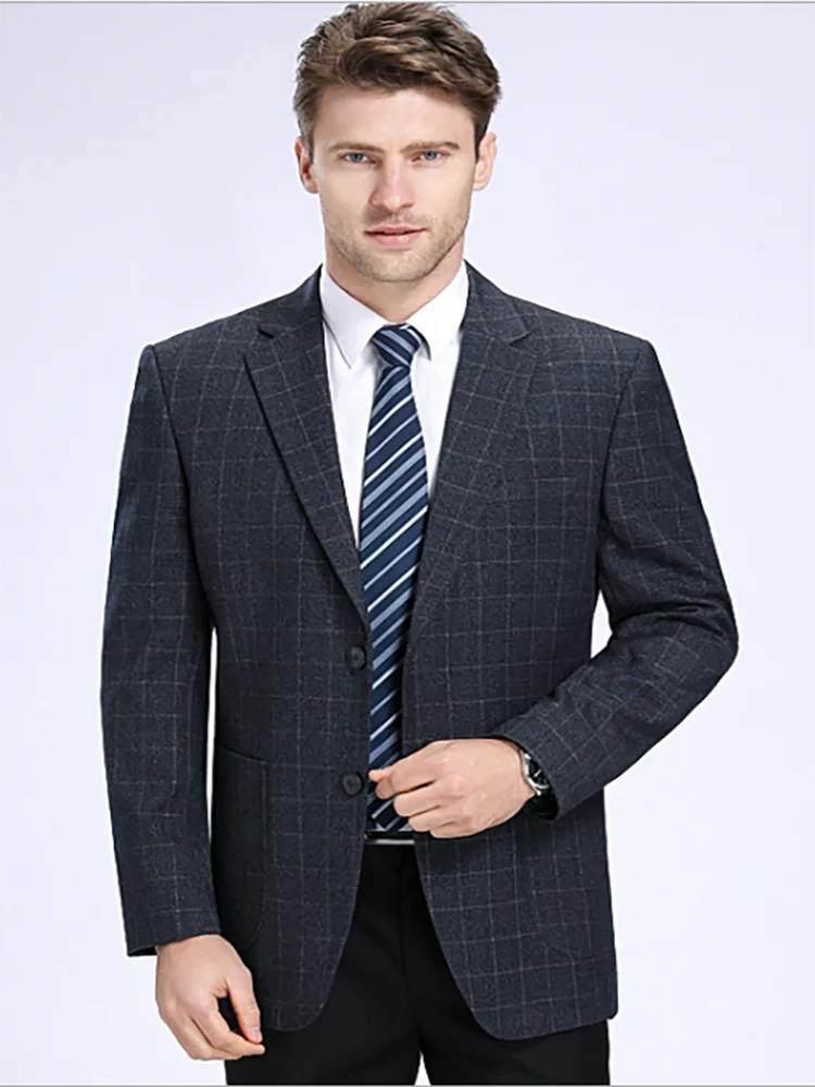 Брендовая Новая Осенняя 2019 шерстяная куртка для мужчин среднего возраста