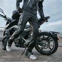 faux leather trousers men motorcycle black male casual mens pants fashion pu leather riding waterproof motor biker plus size