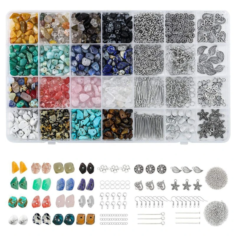 

1 комплект естественный неправильной формы драгоценные камни бусины комплект с соединительные кольца уха крючки карабины подвески для биж...