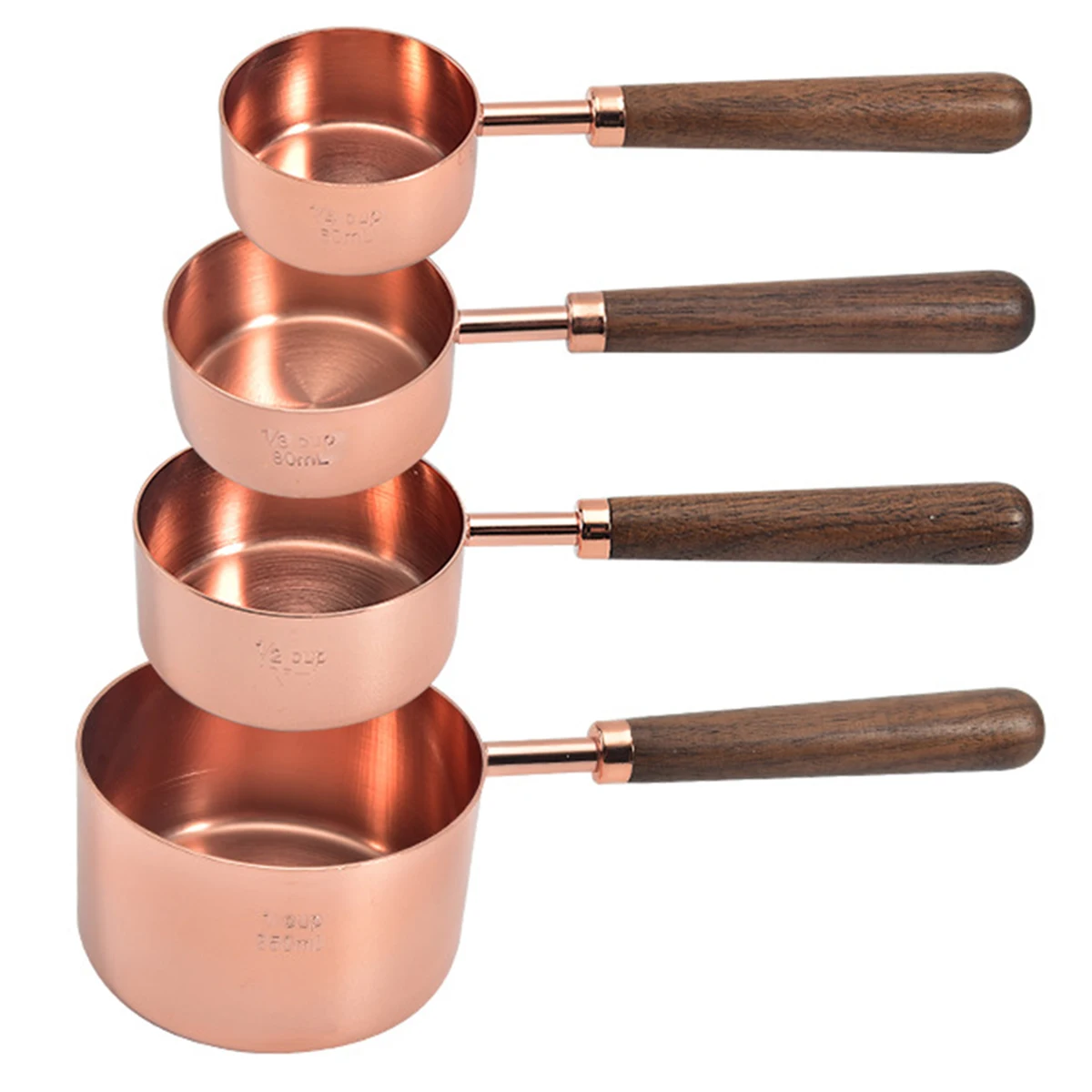 

4 шт./компл. измерительные чашки из нержавеющей стали цвета розового золота и технические характеристики кухонный измерительный инструмент...
