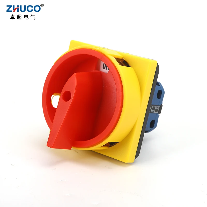 ZHUCO SZW26 202GS 64X64mm Панель 2 полюса OFF на 20A поворотный кулачковый переключатель