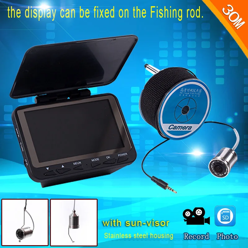 Скидка Профессиональный рыболокатор WF06, подводная рыболовная камера, ЖК-дисплей 4,3 дюйма, визуальная видеокамера для подводной подледной фотосъем...