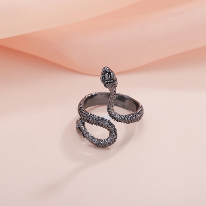 Retro Silver Color Butterfly Snake Frog Ring For Men Women Punk Personality Geometric Antique Fashion Opening Adjustable Rings | Украшения