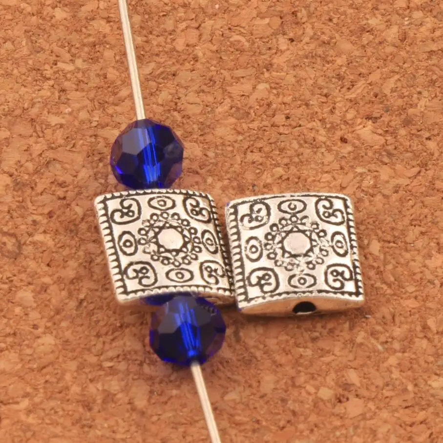 

38pcs 10x10mm Heart Mandala Carved Square Flat Spacers Beads Zinc Alloy Handmade Jewelry DIY L1842
