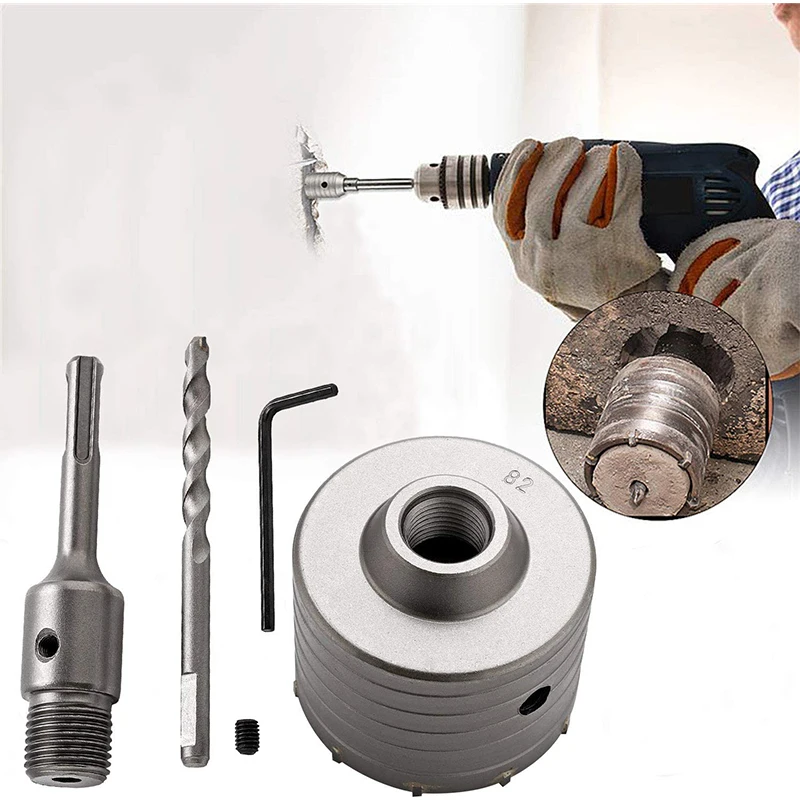 

Concrete Hole Saw Wall 3.2inch/82mm with SDS Plus Adapter for Cement Wall Red Brick Wall Hollow Brick Foam Brick