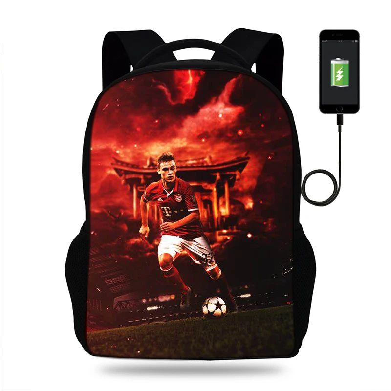 Рюкзак с принтом Джошуа киммич 17 дюймовый рюкзак для мальчиков подростков