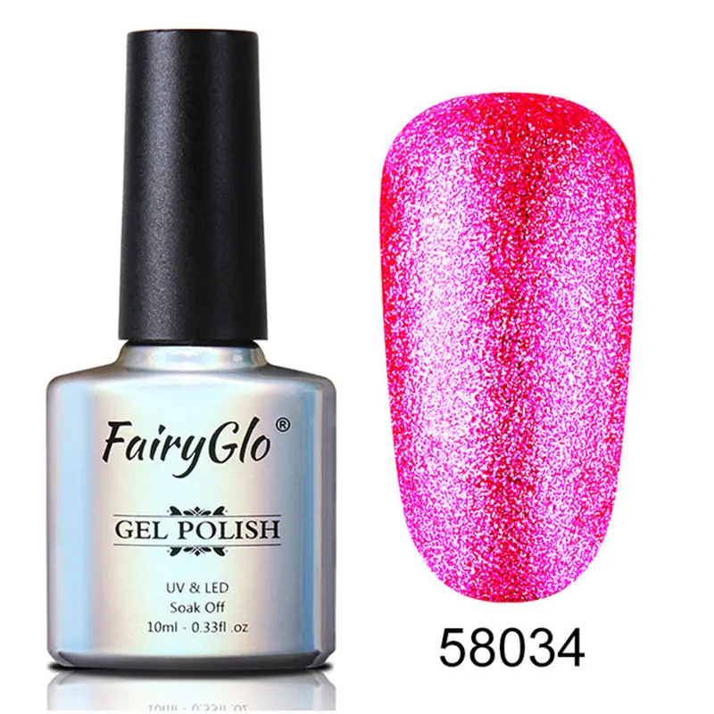 FairyGlo 10 мл Гель-лак с блестками Гибридный лак для маникюра ногтей, полустойкое к полу Перманентный лак для ногтей УФ Гель-лак био-Гели Soak Off Nail Art Эмаль - Цвет: BJJ58034