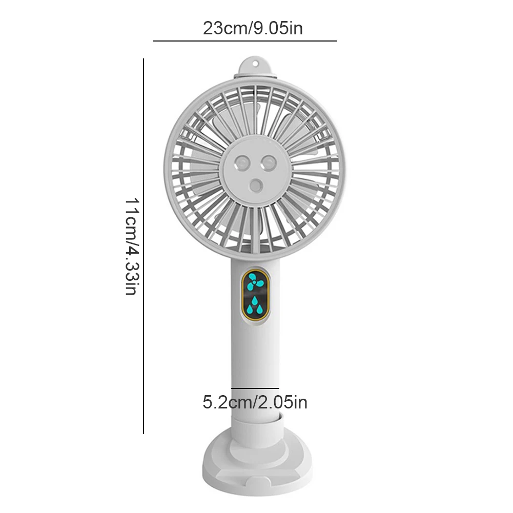 

Portable Water Spray Mist Fan Electric USB Rechargeable 2000mAh Portable Pocket Fan With Base 3 Speed Misting Spray Adjustable