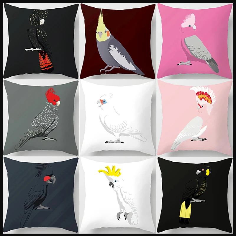 

Parrot, bird square pillowcase, home furnishings, car sofa cushion cover (45cm*45cm)