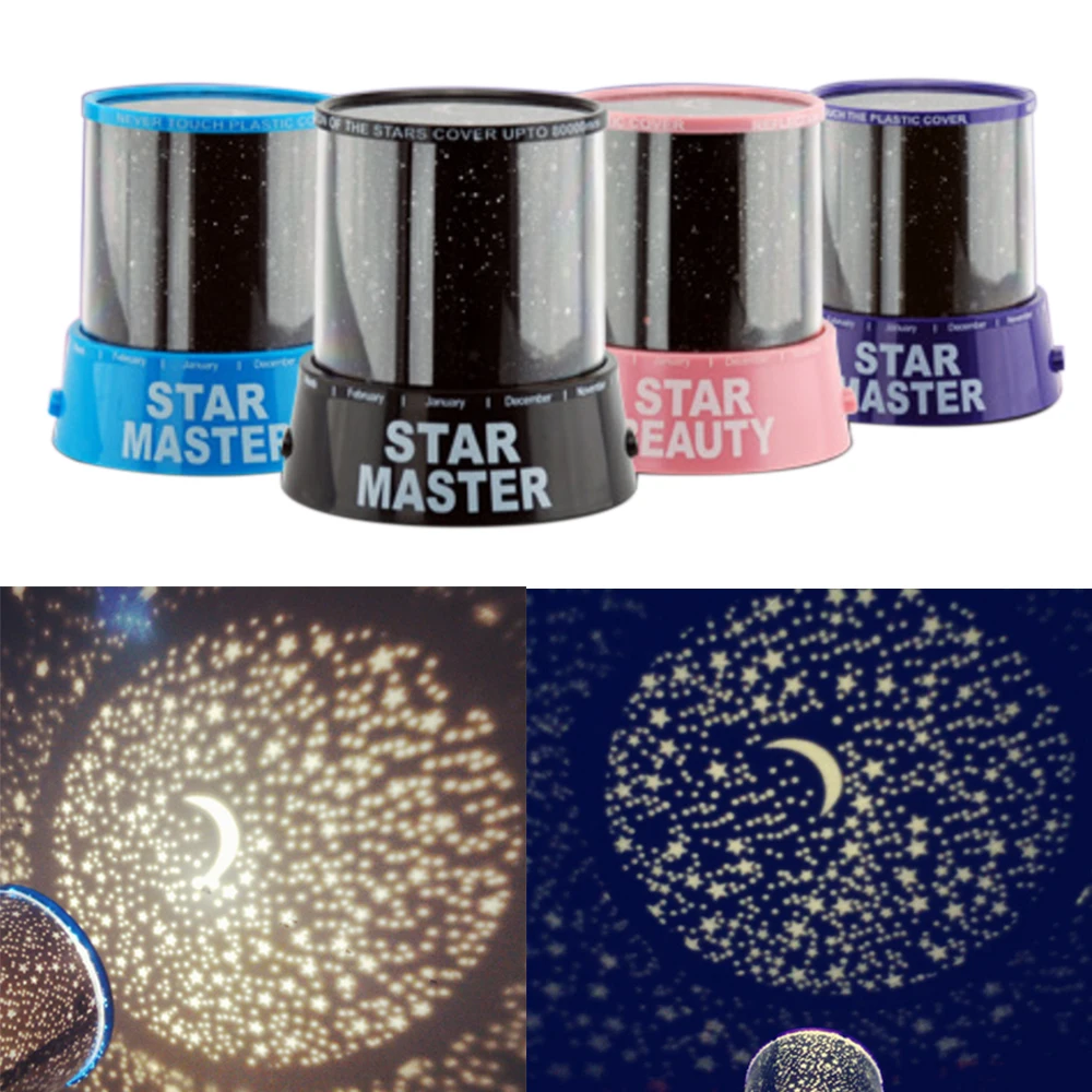 

Star Moon Master Projector Lamp Children Bedroom LED Night Light Battery/USB Powered Novelty Starry Lamp Kids Gift Table Lamp