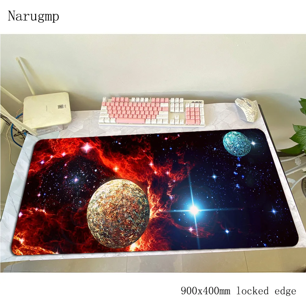 

Space Sci Fi mouse pad Colourful Computer mat 900x400x3mm gaming mousepad large Cartoon padmouse keyboard games pc gamer desk