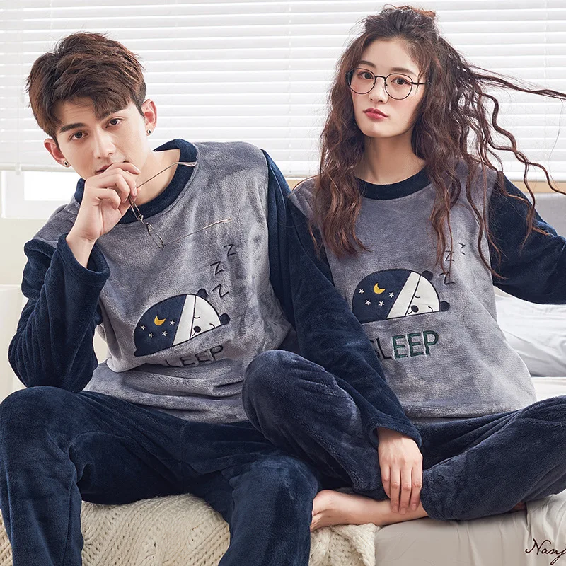 

Winter Set Casual women's pajamas Sleepwear homewear feminino pijama mujer couple pyjamas women long Sleeve pyjama femme hombre