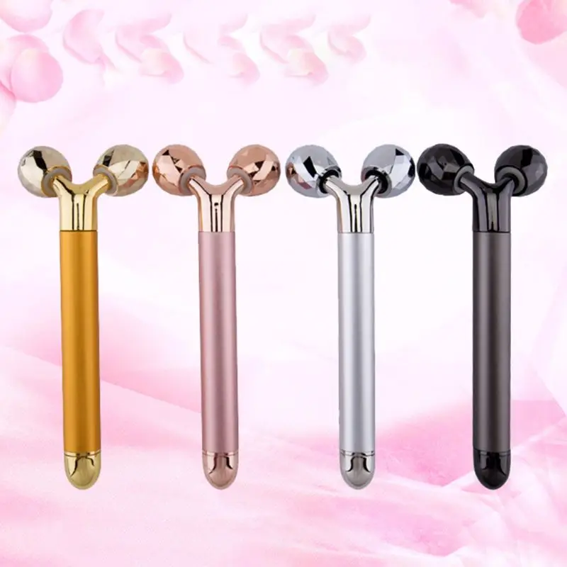

2pcs Face Massager 3D Roller Electric Depuffer Energy Anti-Wrinkles Beauty Bar Tightening Firming Skin Care