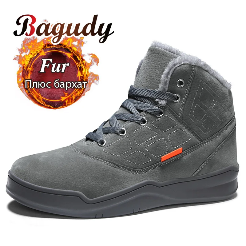 Мужские кожаные ботильоны сохраняющие тепло на осень и зиму размеры 38 44 2019|Зимние