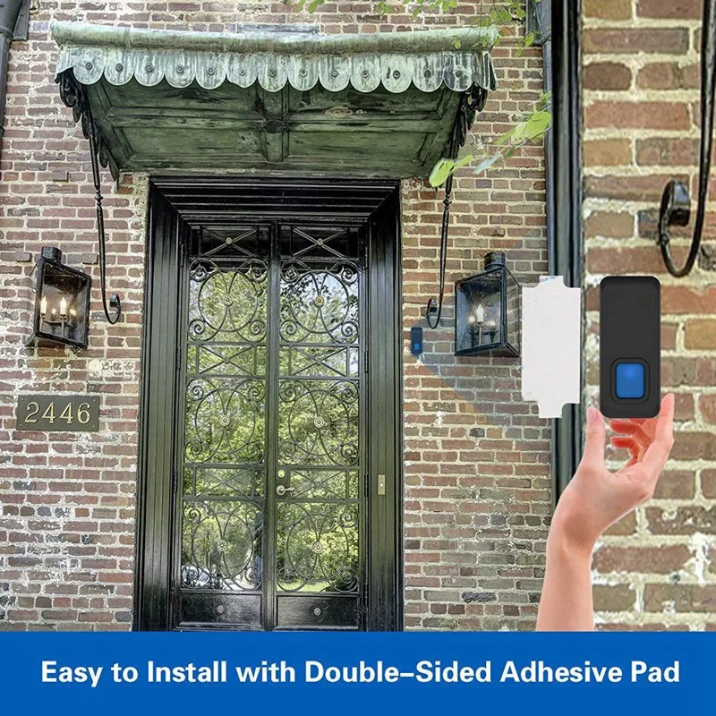 

LED Wireless Doorbell Waterproof Doorbell Outdoor Smart Doorbell Home Security Smart Doorbell EU Plug