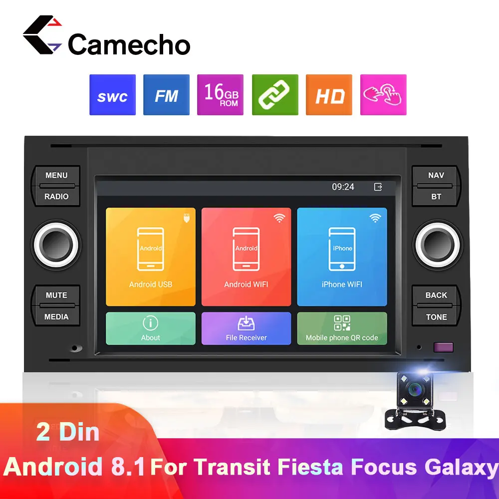 Автомагнитола Camecho 2 Din Android 8 1 мультимедийный видеоплеер GPS навигация Авторадио