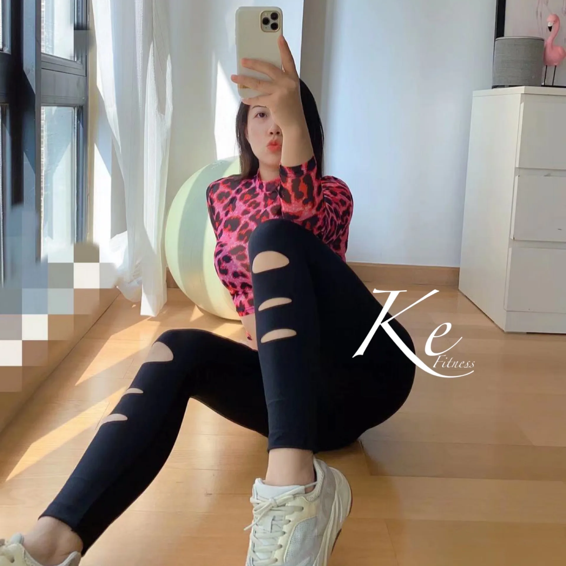 KE розового цвета с леопардовым узором в европейском и американском стиле