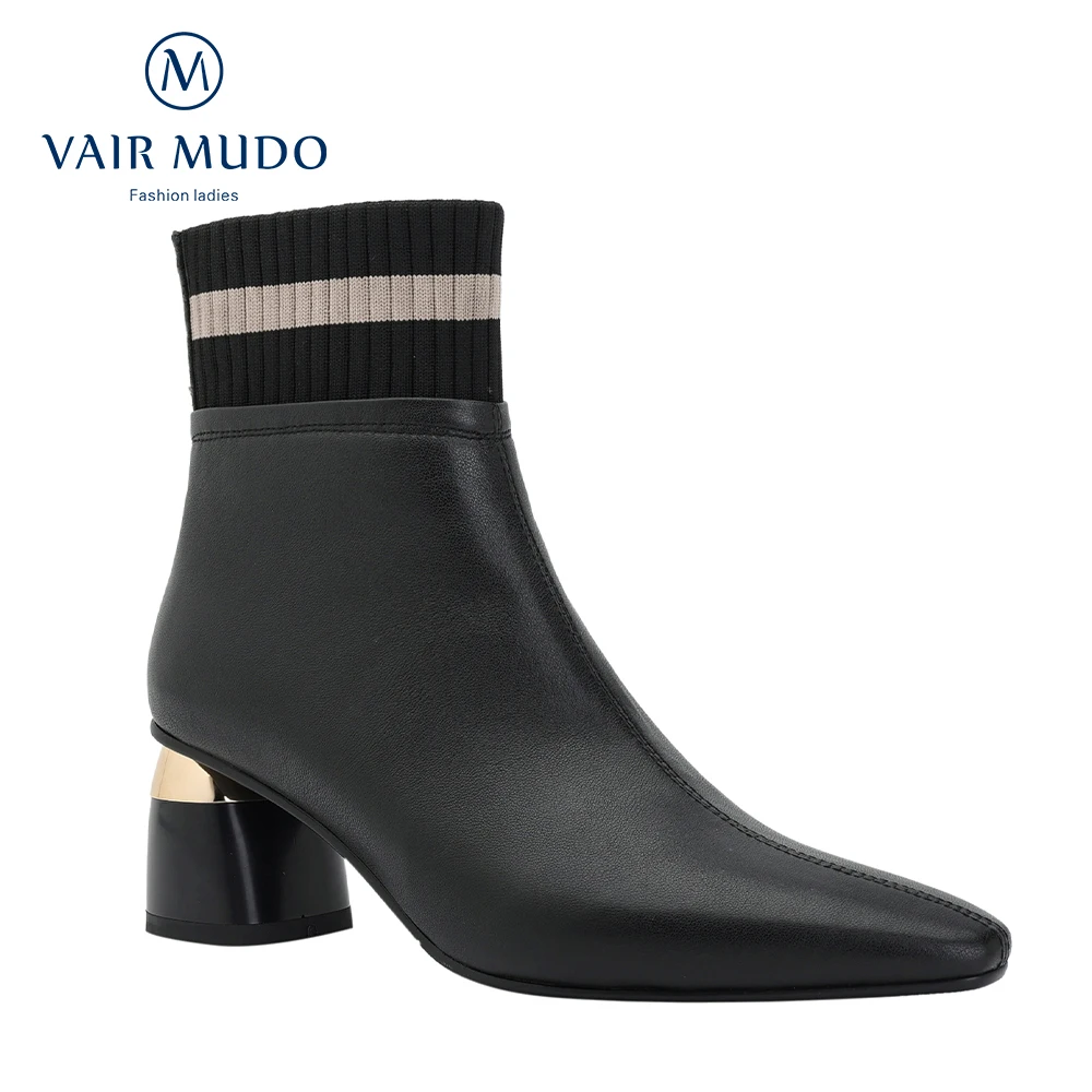 

Ботинки Челси VAIR MUDO женские, элегантные модные однотонные Полуботинки на высоком каблуке, оригинальная обувь черного и белого цвета