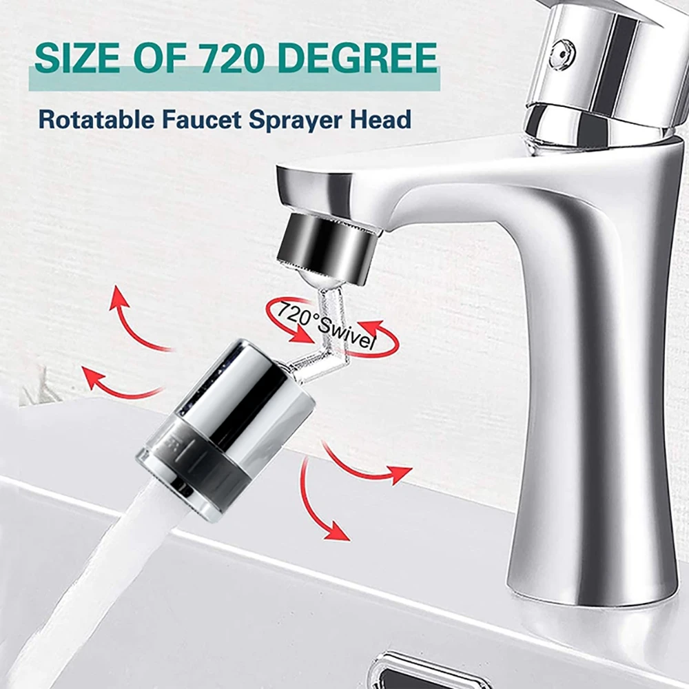 

Universal Kitchen Faucet 720 Degrees Splash Filter Faucet 22-24mm Movable Kitchen Tap Water Saving Nozzle Sprayer