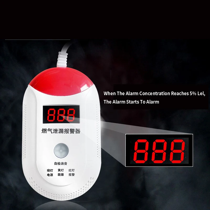 Household Digital Display Gas Alarm Wifi Smart Kitchen Leak Detector 1 Pc | Безопасность и защита