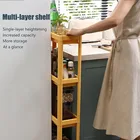 Стеллаж для хранения 23 уровней, узкий кухонный шкаф для гостиной, полка для зазора, домашняя мебель, подвижная полка с колесами для ванной комнаты