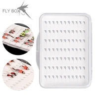 1pcs fly fishing hook box white foam waterproof durable fishing gear transparent pesca with 77 grids fishing tackle boxes