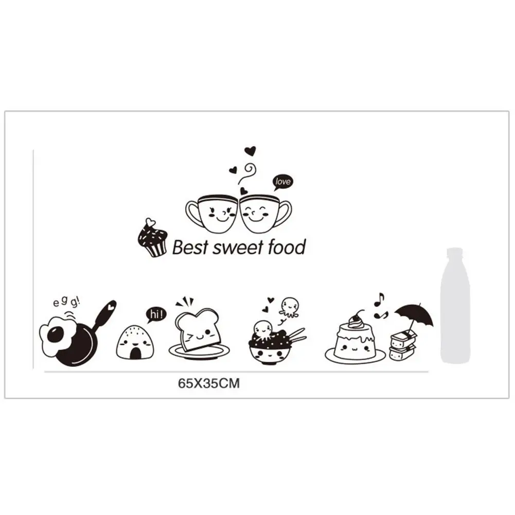 Adeeing Removeable Wall Sticker Cartoon Decal for Room Kitchen Resturant Cafe Refrigerator Decoration | Дом и сад