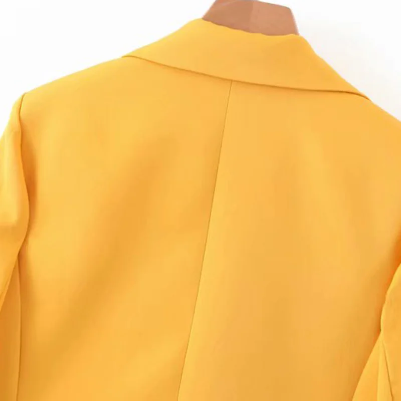 Vintage Stylish Office Lady Pockets Blazers Coat Women Fashion Notched Collar Long Sleeve Ladies Outerwear Chaqueta Mujer