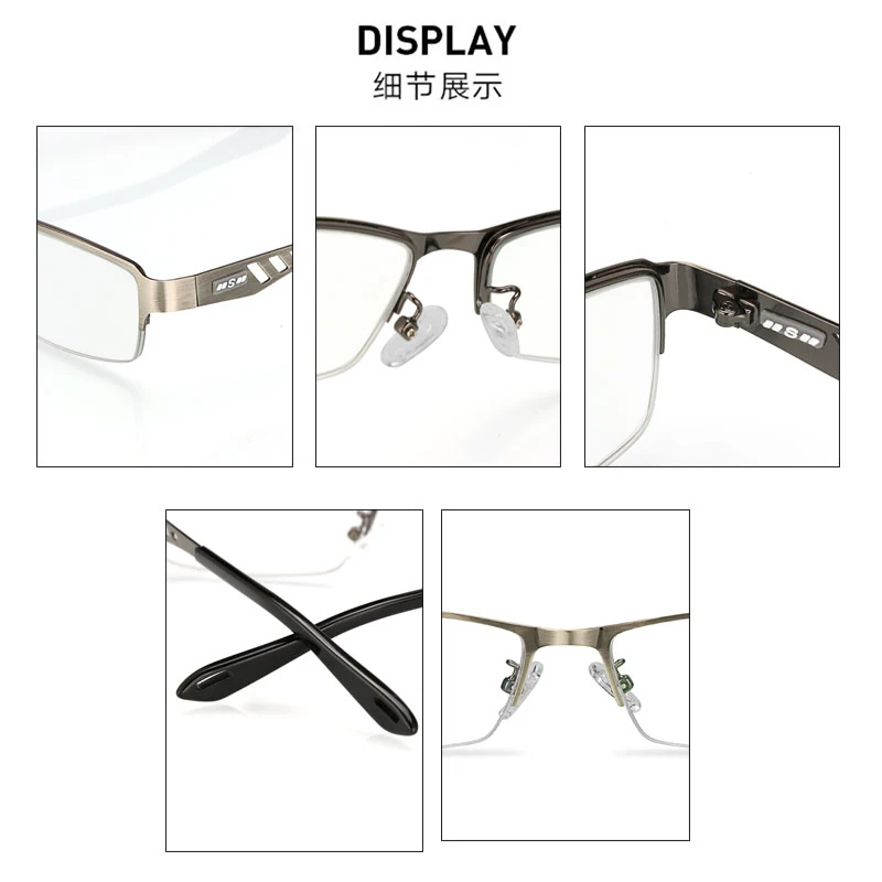 Мужские дизайнерские полуоптические очки KJDCHD Рецептурные для близорукости